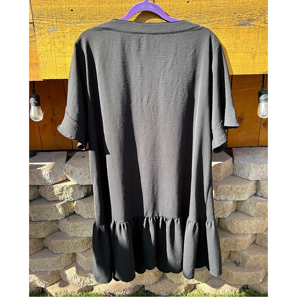 Sz L-dress or swim coverup. Drop waist with flowy sleeves & oversized neck - Picture 3 of 8